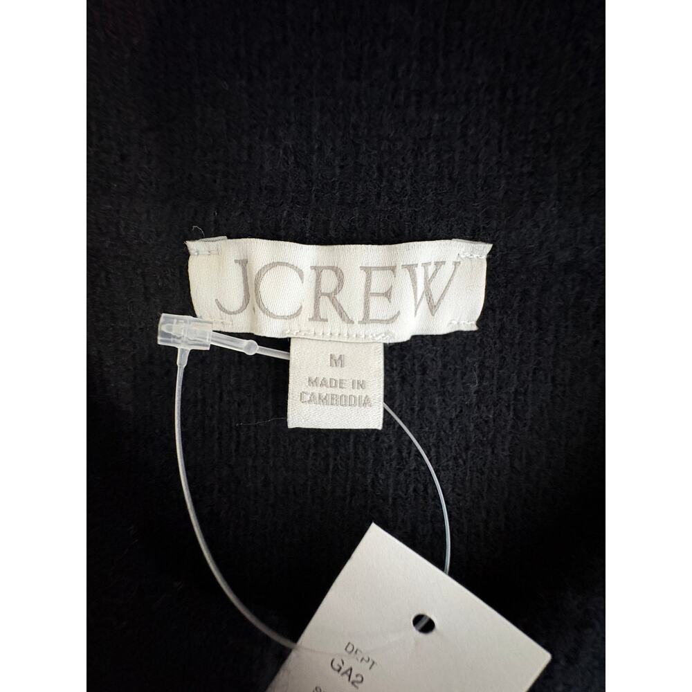J.Crew Milano Stitch Cinched Waist Cardigan Lambswool Sweater Black M NWT $168 - Picture 10 of 14